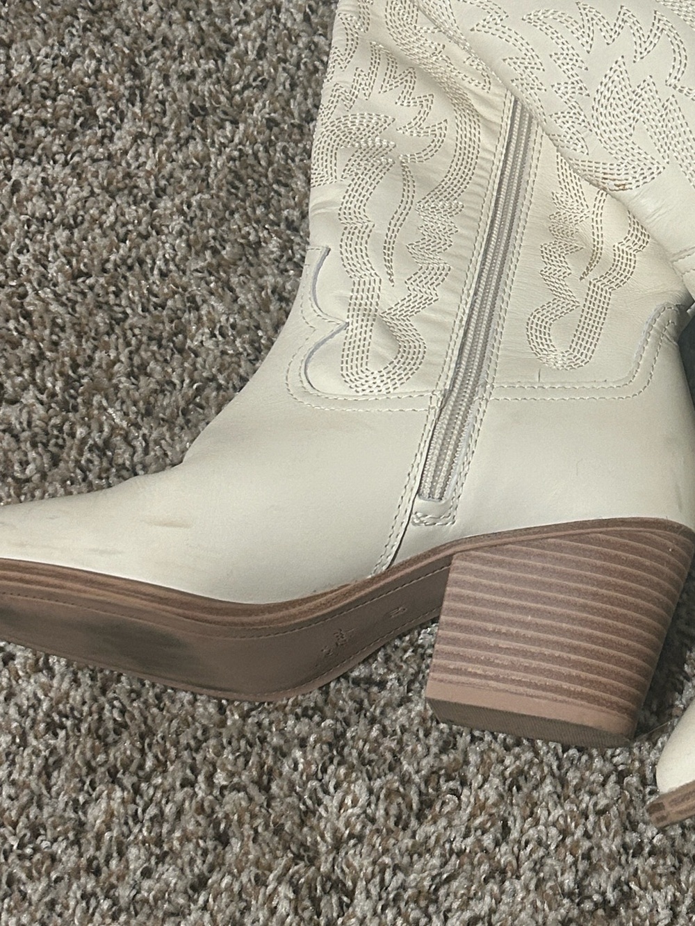 Crown Vintage Sila Western Tall Boot Ivory Women’s 8 - Picture 7 of 8